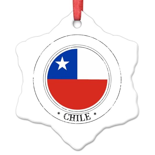 LLmmixee - Adornos de Navidad de Chile 2023, bandera de Chile, decoraciones de Navidad para árbol, país y ciudad, recuerdo único de invierno para colgar