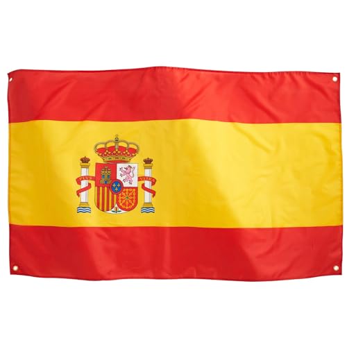 Runesol Bandera De España 3x5, 91x152cm, Bandera De España, 4 Ojales, Ojal De Latón En Cada Esquina, Celebraciones De La Eurocopa, Copa Del Mundo De Fútbol, Banderas Premium, Interior, Exterior