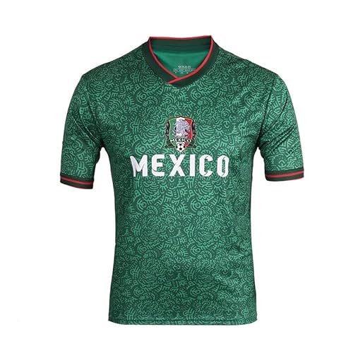 Qatar Copa Mundial de Fútbol Camiseta Fans Impresión Entrenamiento Deportivo Remeras de Futbol Manga Corta Cuello Redondo Secado Rápido Elástico World Cup T Shirt México M